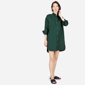 Everlane The Cotton Two-Pocket Shirt Dress Green Base - Size 2